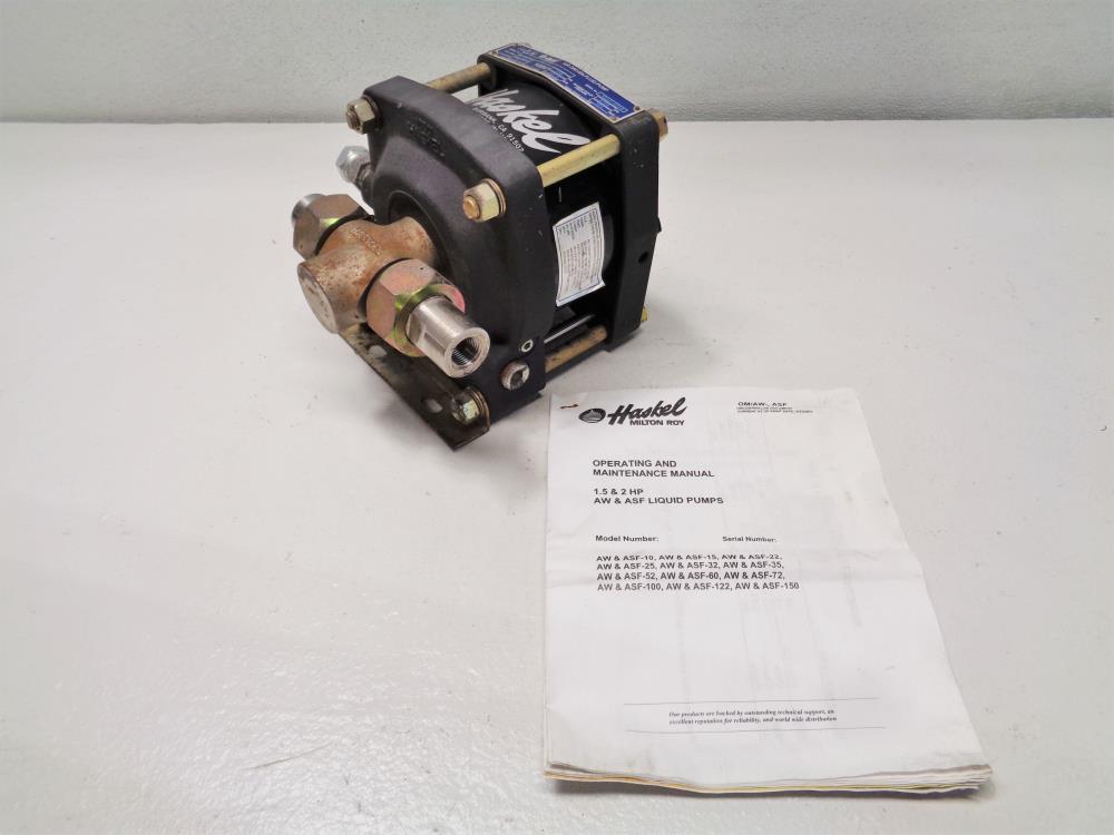 Haskel Air Driven Fluid Pump AW-35,  35:1 Ratio, 150 PSI, 1/2" NPT